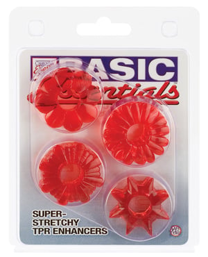 Basic Essentials Rings – Red Set of 4 by Basic Essentials product image
