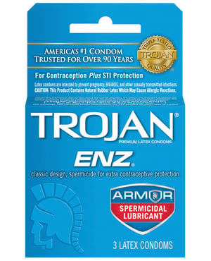 Trojan Enz Spermicidal Lubricated Condoms – Box of 3 by Trojan product image