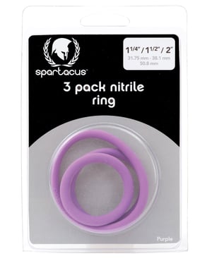 Spartacus Nitrile Cock Ring Set – Purple Pack of 3 by Spartacus product image