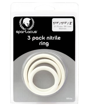 Spartacus Nitrile Cock Ring Set – White Pack of 3 by Spartacus product image