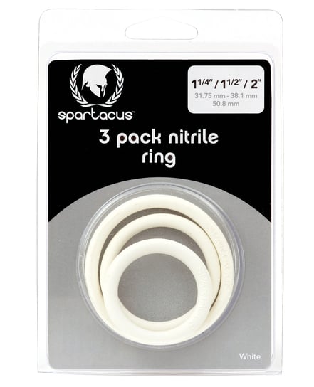 Spartacus Nitrile Cock Ring Set – White Pack of 3 by Spartacus product image