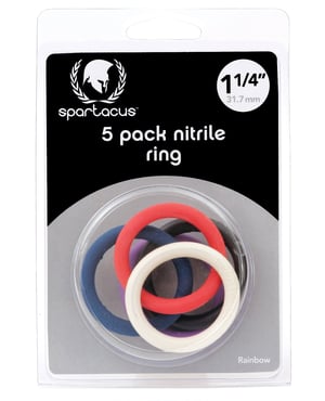 Spartacus 1.25″ Nitrile Cock Ring Set – Asst. Colors Pack of 5 by Spartacus product image