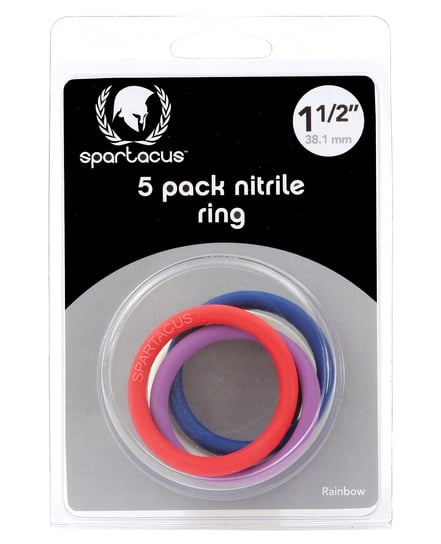 Spartacus 1.5″ Nitrile Cock Ring Set – Asst. Colors Pack of 5 by Spartacus product image