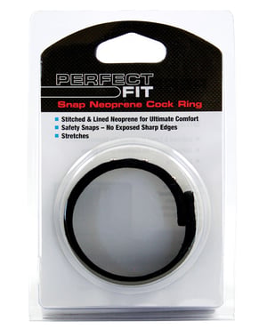 Perfect Fit Neoprene Snap Cock Ring – Black by Perfect Fit product image