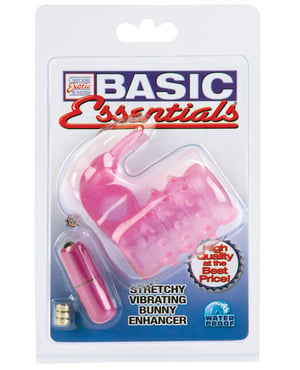 Basic Essentials Stretchy Vibrating Bunny Enhancer – Pink by Basic Essentials product image
