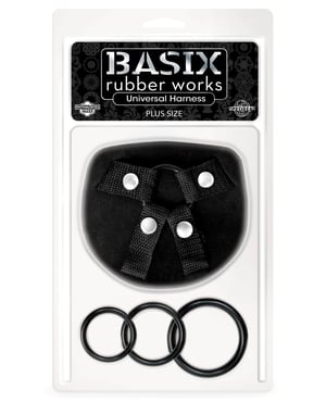 Basix Rubber Works Universal Harness Plus Size – Black by Basix Rubber Works product image