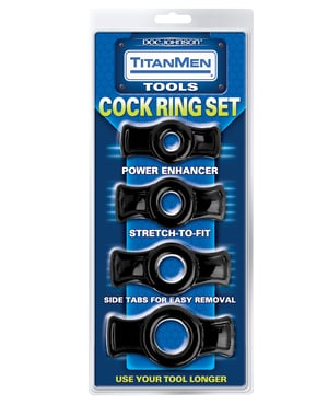 Titanmen Tools Cock Ring Set – Black by Titanmen product image