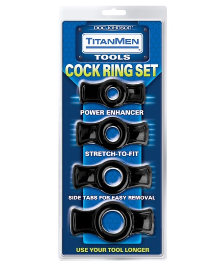 Titanmen Tools Cock Ring Set – Black by Titanmen product image