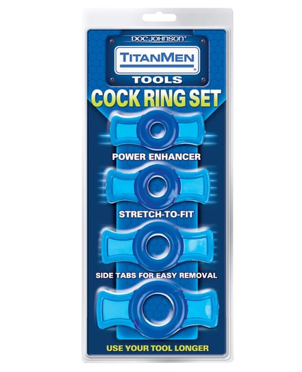 Titanmen Tools Cock Ring Set – Blue by Titanmen product image