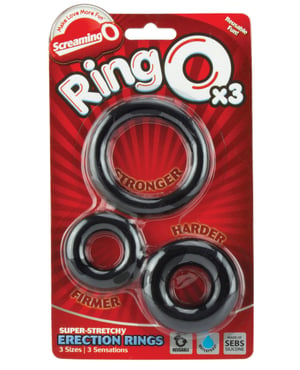 Screaming O RingO – Black Pack of 3 by Screaming O product image