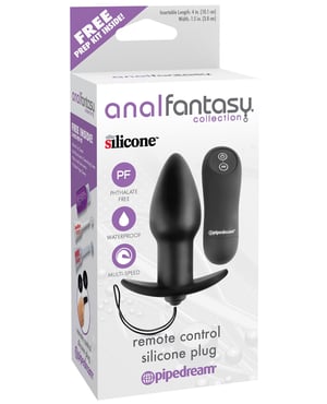Anal Fantasy Collection Remote Control Silicone Plug – Black by Anal Fantasy Collection product image