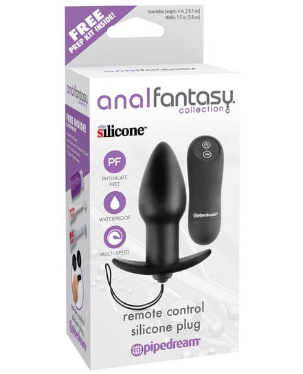 Anal Fantasy Collection Remote Control Silicone Plug – Black by Anal Fantasy Collection product image