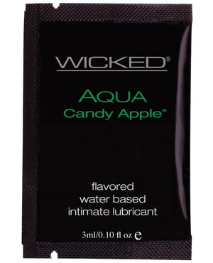 Wicked Sensual Care Aqua Waterbased Lubricant – .1 oz Candy Apple by Wicked Sensual Care product image