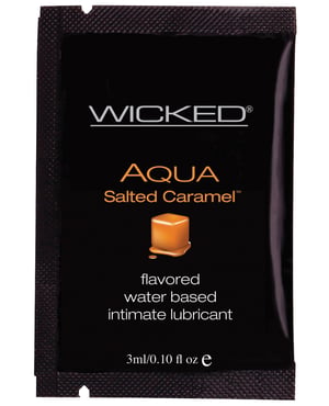 Wicked Sensual Care Aqua Waterbased Lubricant – .1 oz Salted Caramel by Wicked Sensual Care product image