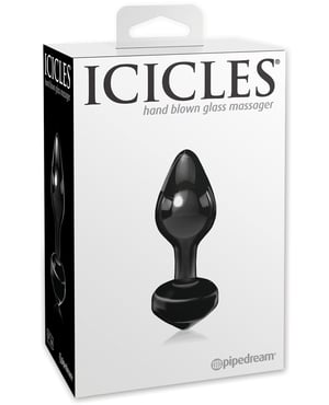 Icicles No. 44 Hand Blown Glass Butt Plug – Black by Icicles product image