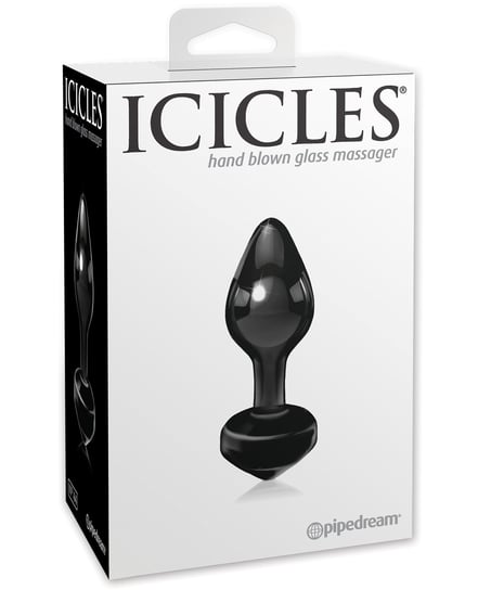 Icicles No. 44 Hand Blown Glass Butt Plug – Black by Icicles product image