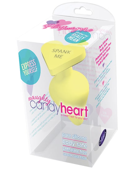 Blush Play With Me Naughty Candy Heart Spank Me Plug – Yellow by Play With Me product image