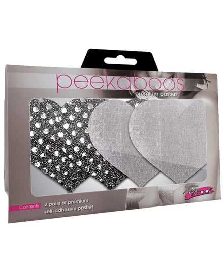 Dark Angel Hearts – Silver Pack of 2 by Peekaboos product image
