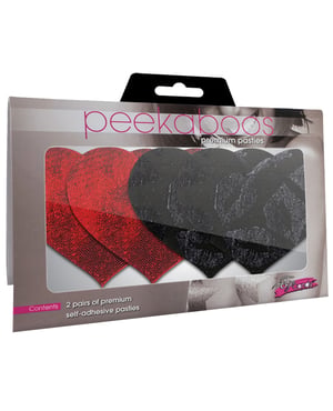 Stolen Kisses Hearts – Red & Black Pack of 2 by Peekaboos product image