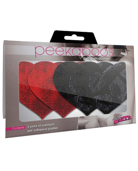 Stolen Kisses Hearts – Red & Black Pack of 2 by Peekaboos product image