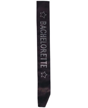 Bachelorette Sash w/Crystals – Black by OMG International product image