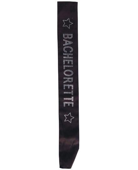 Bachelorette Sash w/Crystals – Black by OMG International product image