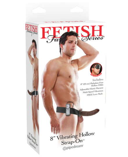 Fetish Fantasy Series 8″ Vibrating Hollow Strap On – Brown by Fetish Fantasy Series product image