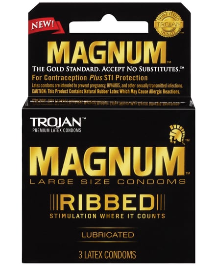 Trojan Magnum Ribbed Condoms – Box of 3 by Trojan product image