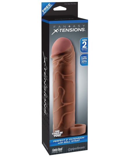 Fantasy X-tensions Perfect 2″ Extension w/Ball Strap – Brown by Fantasy X-tensions product image