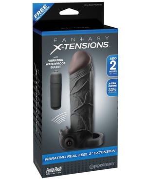 Fantasy X-tensions Vibrating Real Feel 2″ Extension w/Ball Strap – Black by Fantasy X-tensions product image