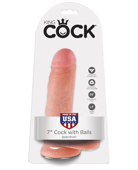 King Cock 7″ Cock w/Balls – Flesh by King Cock product image