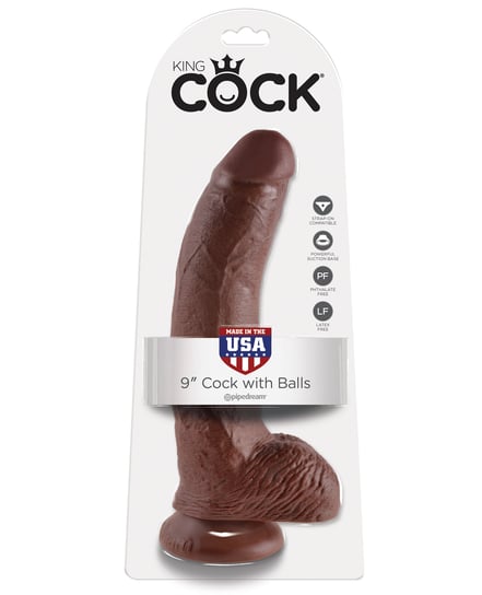 King Cock 9″ Cock w/Balls – Brown by King Cock product image