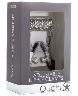 Shots Ouch Adjustable Nipple Clamps w/Chain – Metal by Ouch product image