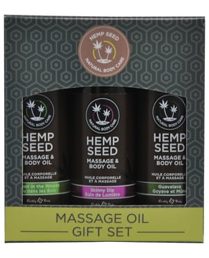 Earthly Body Massage Oil Gift Set – 2 oz Skinny Dip, Naked in the Woods & Guavalava by Earthly Body product image