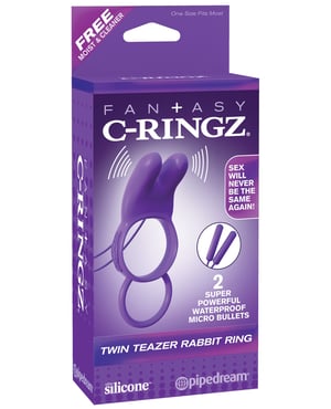 Fantasy C-Ringz Twin Teazer Rabbit Ring – Purple by Fantasy C-Ringz product image