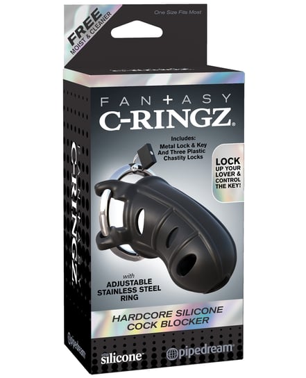 Fantasy C-Ringz Hardcore Silicone Cock Blocker – Black by Fantasy C-Ringz product image