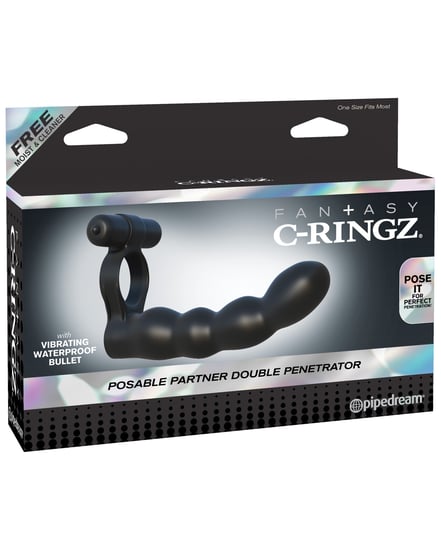 Fantasy C-Ringz Posable Partner Double Penetrator – Black by Fantasy C-Ringz product image