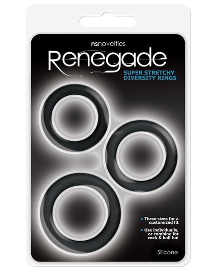 Renegade Diversity Rings – Black Pack of 3 by Renegade product image