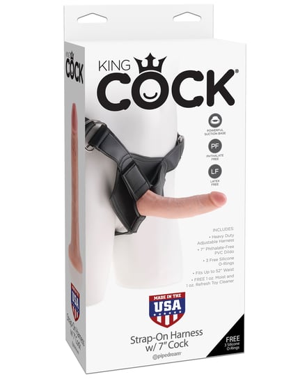 King Cock Strap-On Harness w/6″ Cock – Flesh by King Cock product image