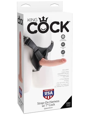 King Cock Strap-On Harness w/7″ Cock – Flesh by King Cock product image