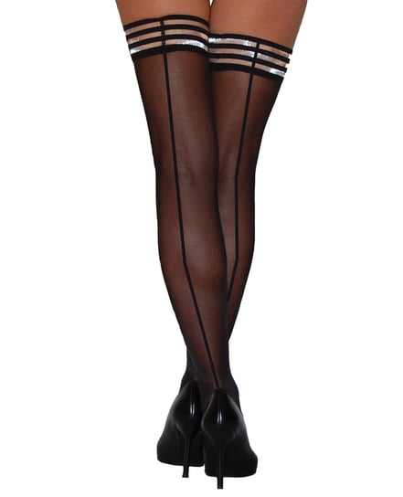 Kix’ies Lois Thigh High w/Black Seam Black A by Kixies product image