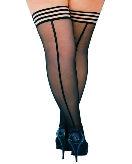 Kix’ies Lois Thigh High w/Black Seam Black D by Kixies product image
