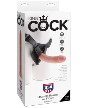 King Cock Strap-On Harness w/8″ Cock – Flesh by King Cock product image