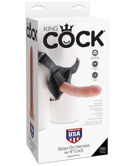 King Cock Strap-On Harness w/8″ Cock – Flesh by King Cock product image