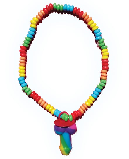 Rainbow Stretchy Cock Candy Necklace by Hott Products product image