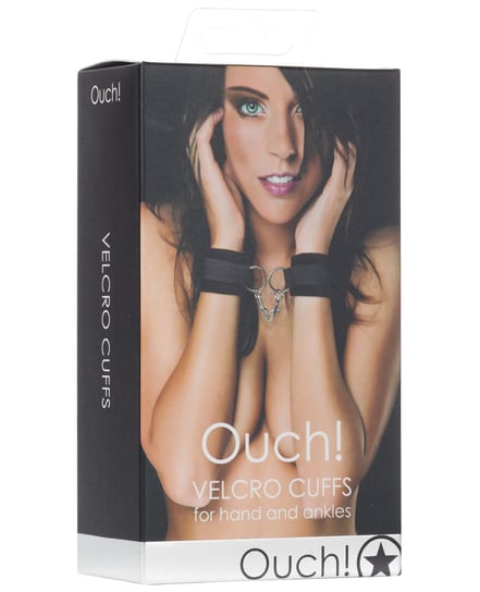 Shots Ouch Velcro Hand/Ankle Cuffs – Black by Ouch product image