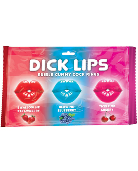 Dicklips Edible Gummy Cock Rings – Asst. Flavors Pack of 3 by Hott Products product image