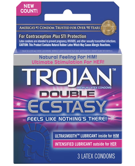 Trojan Double Ecstasy Condoms – Box of 3 by Trojan product image