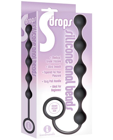 The 9’s S Drops Silicone Anal Beads – Black by The 9s product image