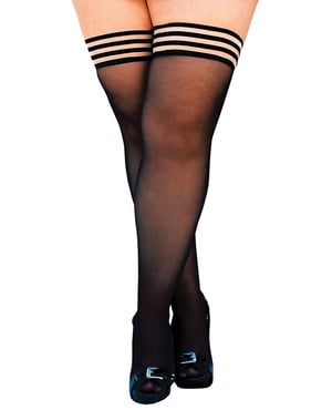 Kix’ies Taylor Silky Sheer Thigh High Black D by Kixies product image